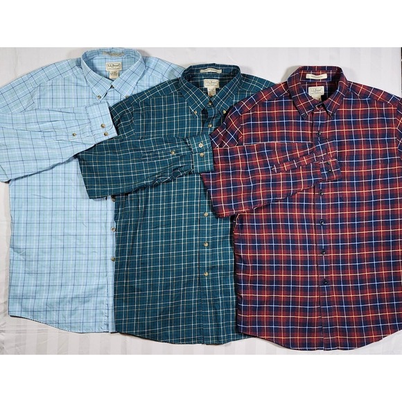 L.L. Bean Other - Lot 3 Vintage 90s Y2K LL Bean Button Outdoor Shirts Mens Large Medium Plaid 0030